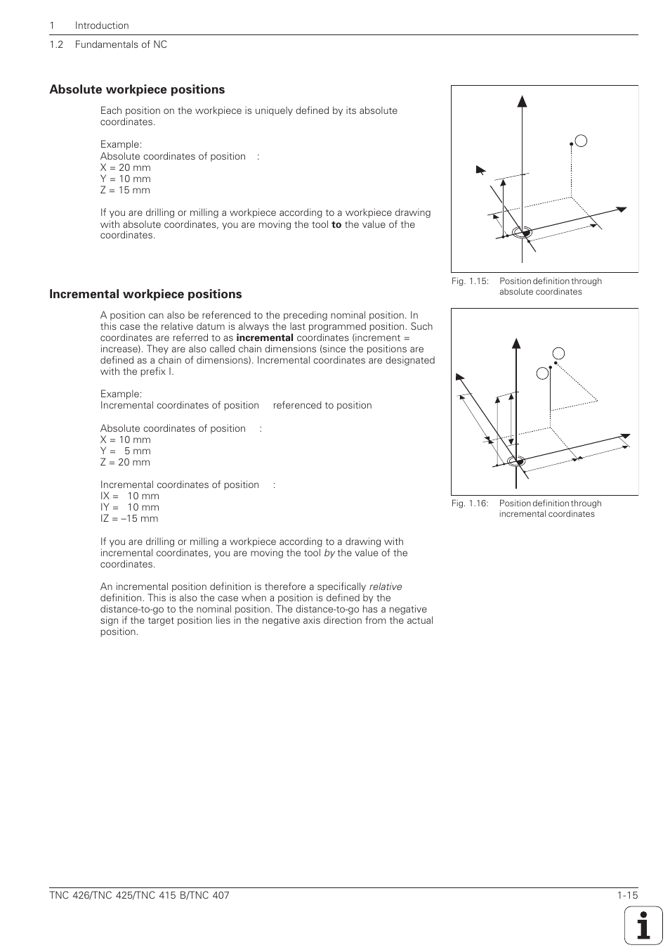 Incremental dimensions, Yx z, Absolute workpiece positions | Incremental workpiece positions | HEIDENHAIN TNC 407 (280 580) ISO Programming User Manual | Page 33 / 333
