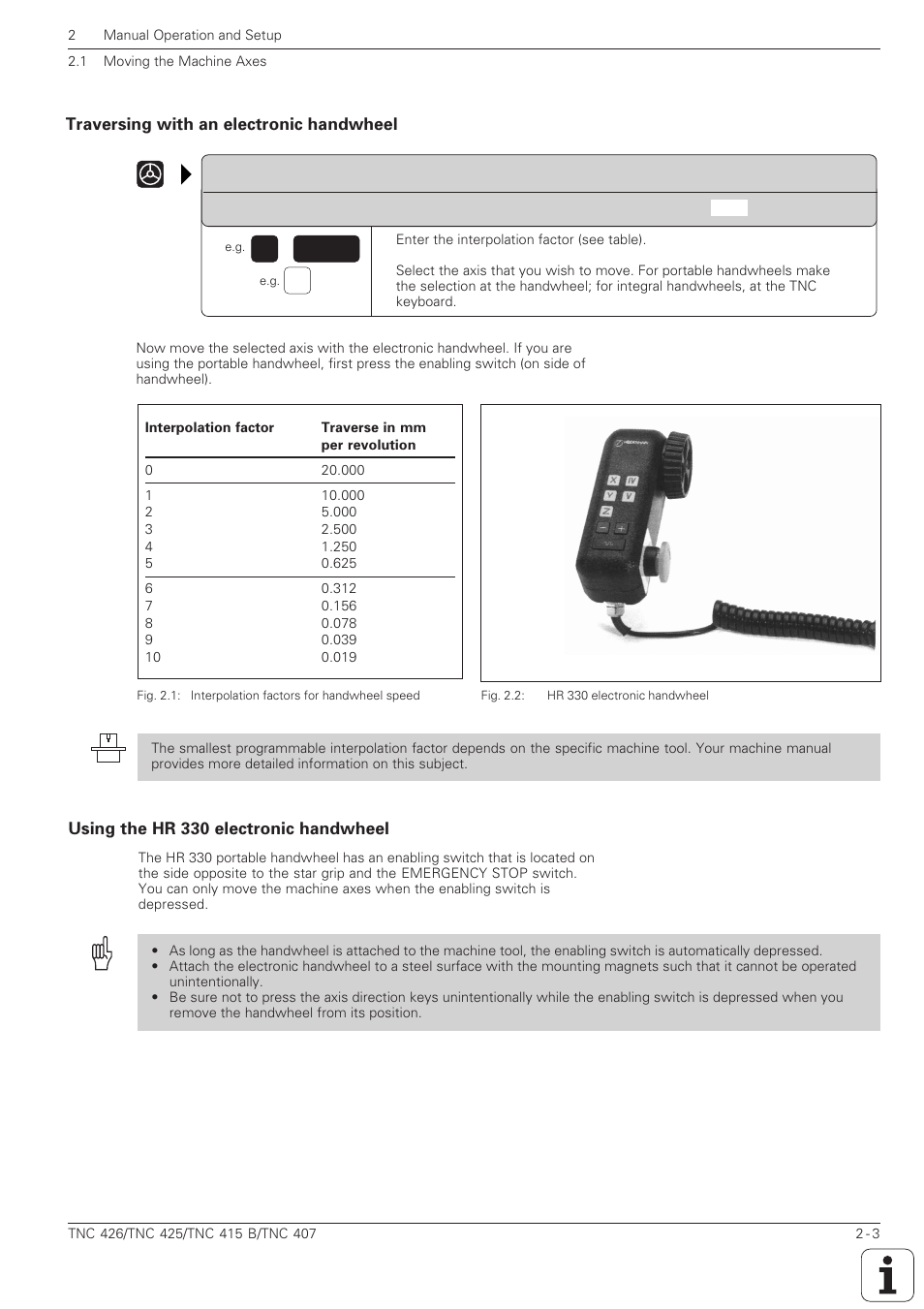 El. handwheel | HEIDENHAIN TNC 407 (280 580) ISO Programming User Manual | Page 64 / 333