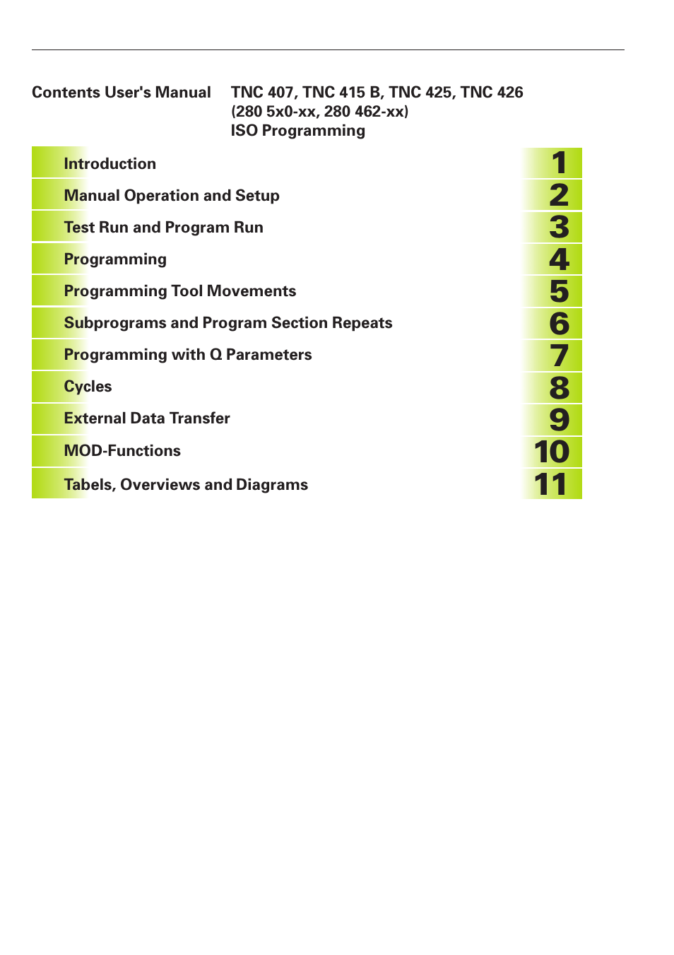 HEIDENHAIN TNC 407 (280 580) ISO Programming User Manual | Page 7 / 333