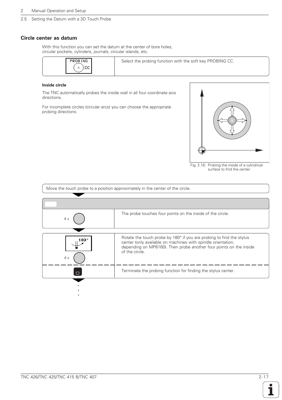 Circle center as datum -17 | HEIDENHAIN TNC 407 (280 580) ISO Programming User Manual | Page 78 / 333