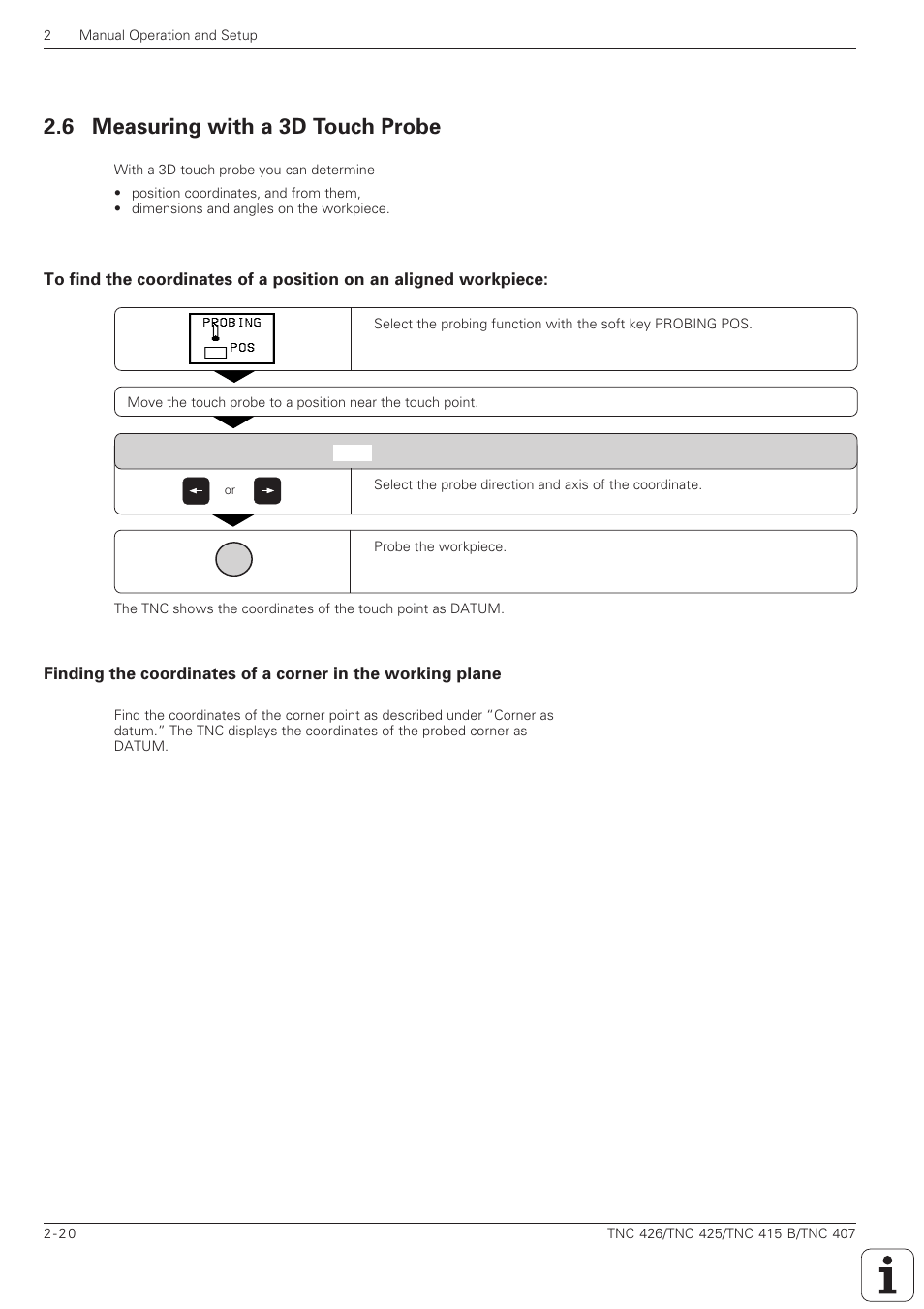 Measuring with a 3d touch probe -20, 6 measuring with a 3d touch probe | HEIDENHAIN TNC 407 (280 580) ISO Programming User Manual | Page 81 / 333