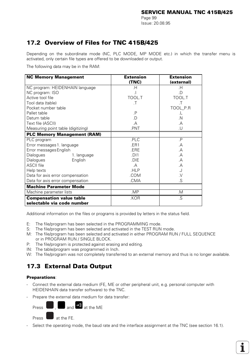 3 external data output | HEIDENHAIN TNC 415 (259 9x0) Service Manual User Manual | Page 104 / 252