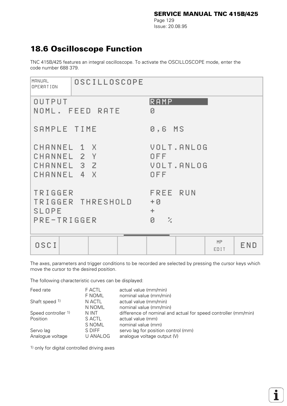 6 oscilloscope function | HEIDENHAIN TNC 415 (259 9x0) Service Manual User Manual | Page 134 / 252