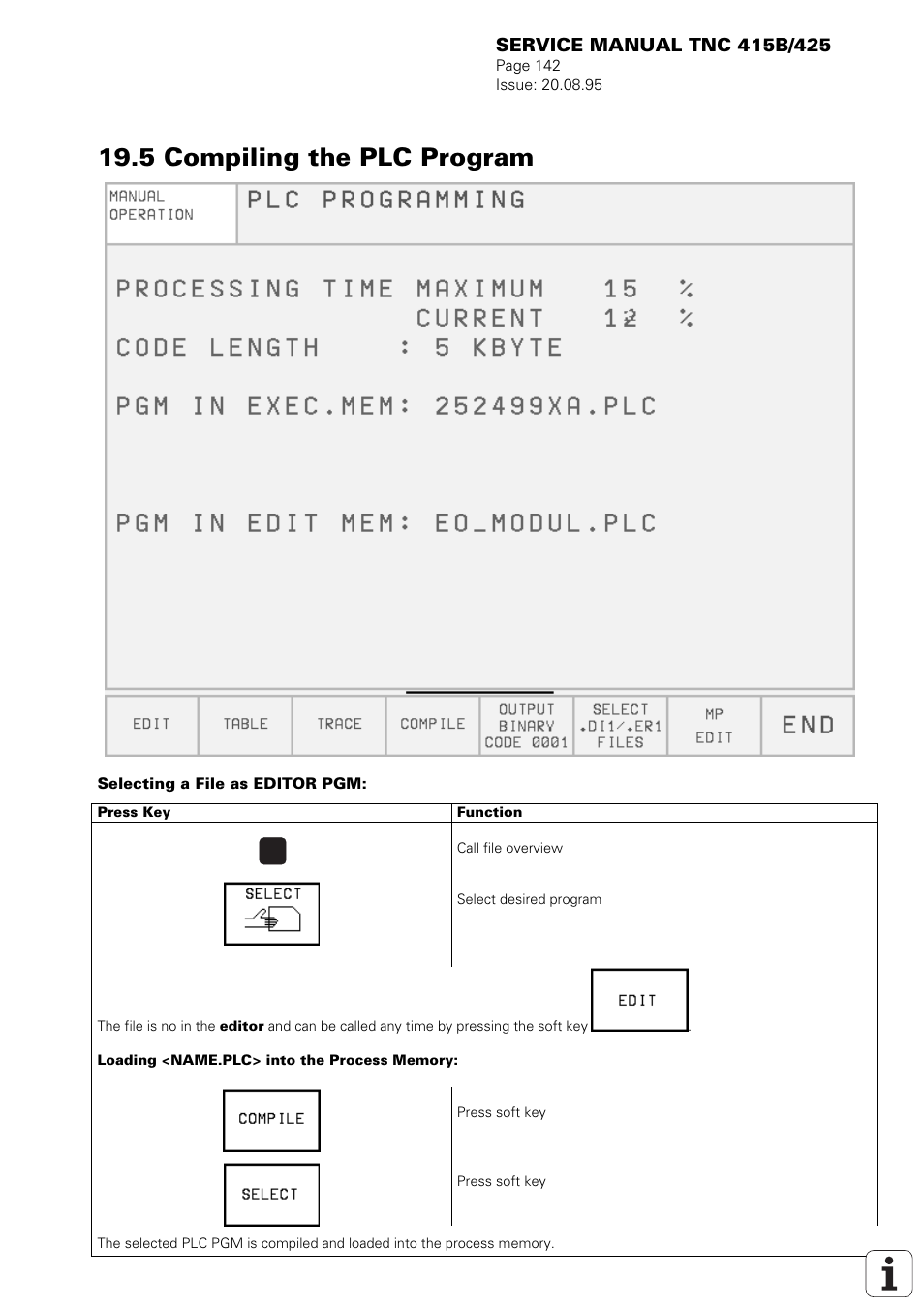5 compiling the plc program | HEIDENHAIN TNC 415 (259 9x0) Service Manual User Manual | Page 147 / 252
