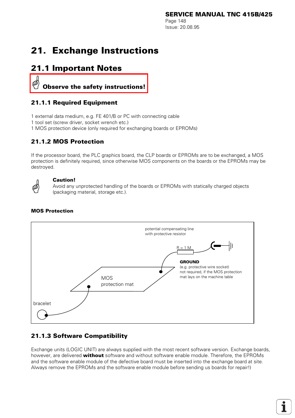 Exchange instructions, 1 important notes | HEIDENHAIN TNC 415 (259 9x0) Service Manual User Manual | Page 153 / 252