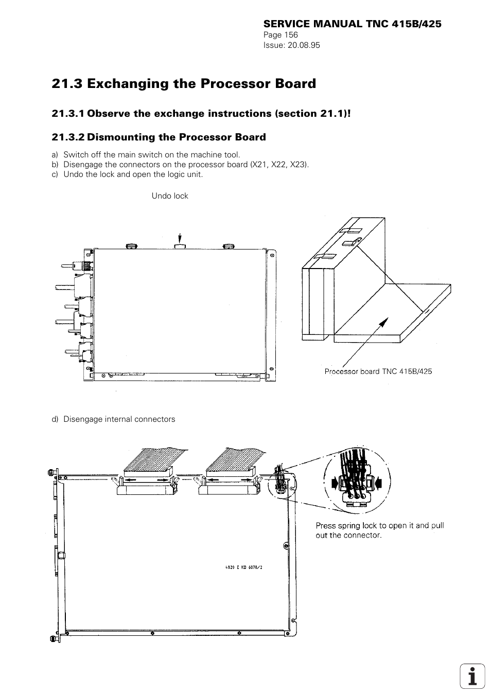 3 exchanging the processor board | HEIDENHAIN TNC 415 (259 9x0) Service Manual User Manual | Page 161 / 252