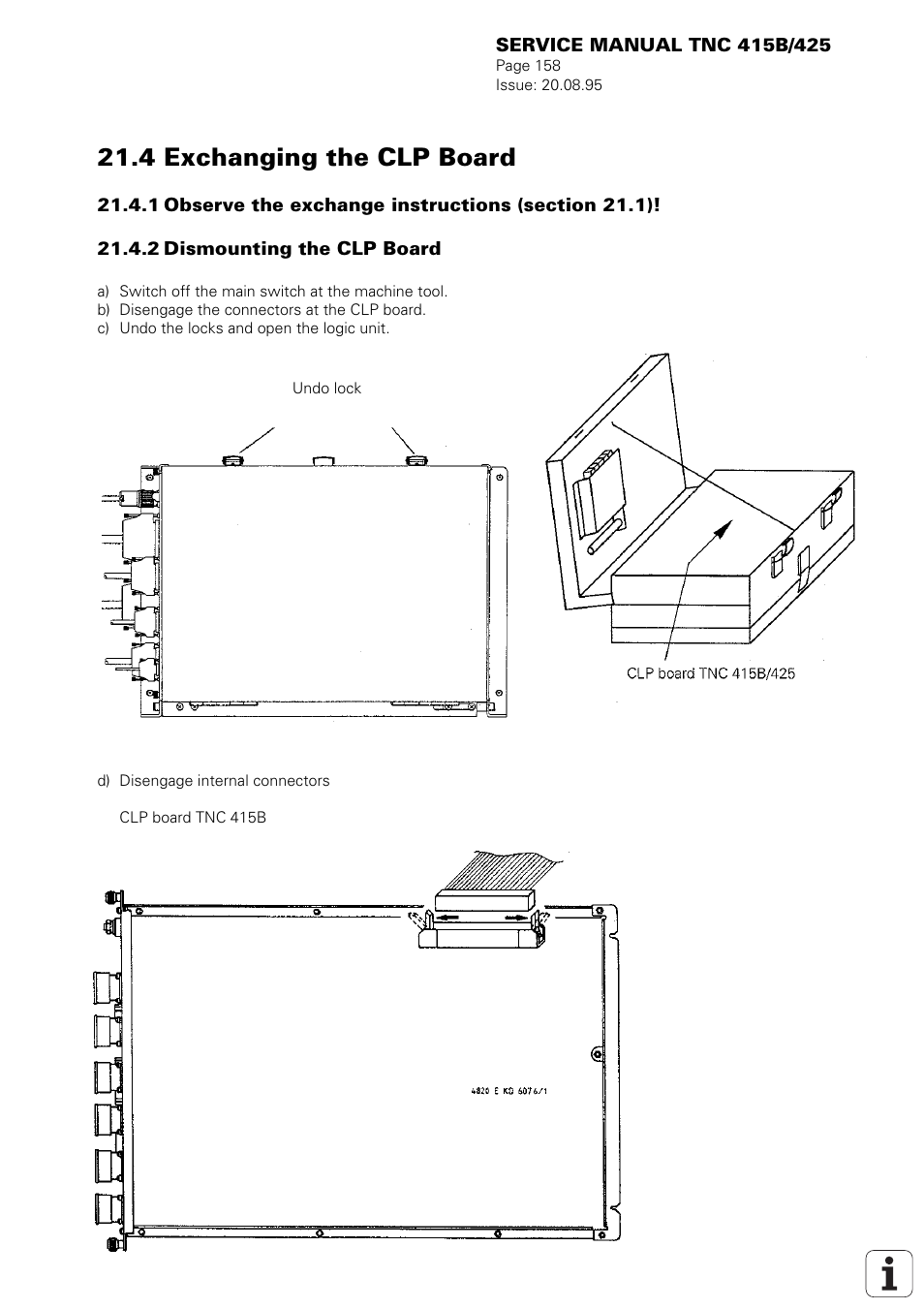 4 exchanging the clp board | HEIDENHAIN TNC 415 (259 9x0) Service Manual User Manual | Page 163 / 252