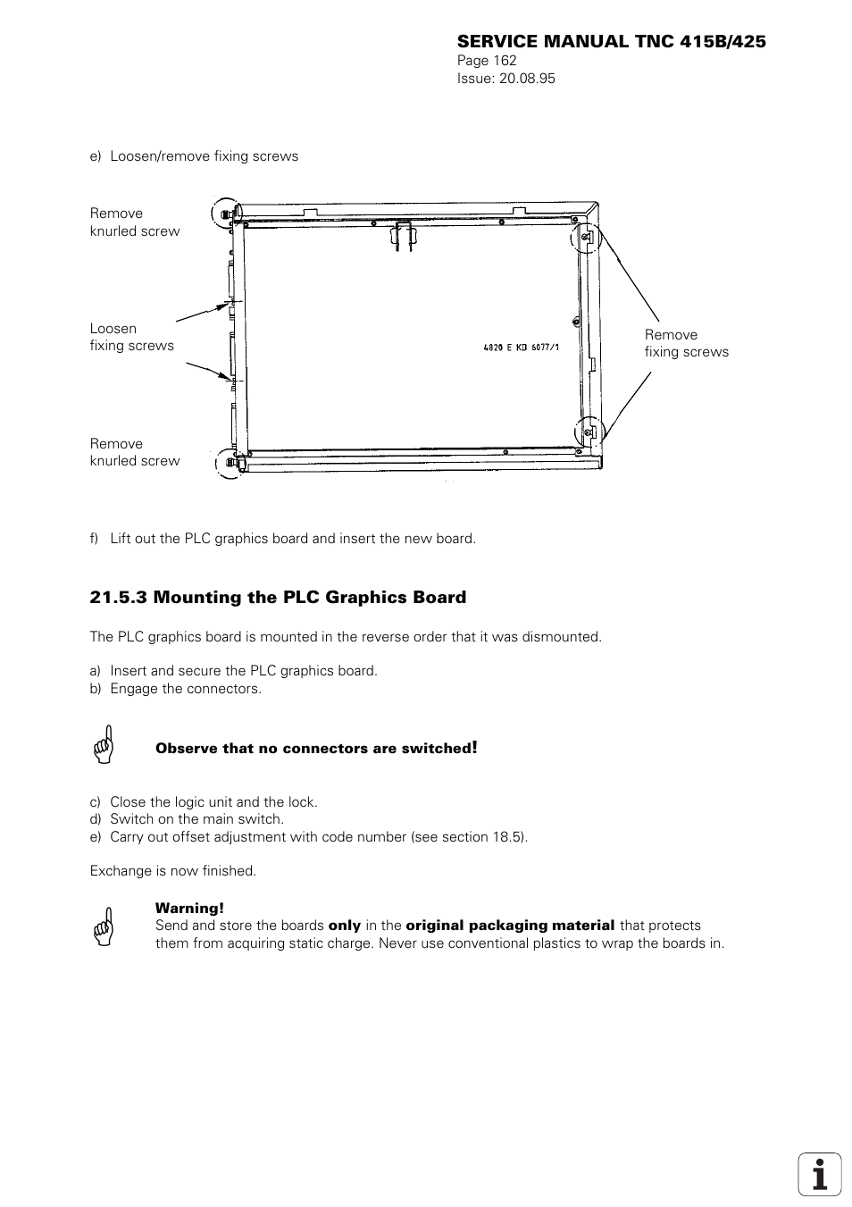 HEIDENHAIN TNC 415 (259 9x0) Service Manual User Manual | Page 167 / 252