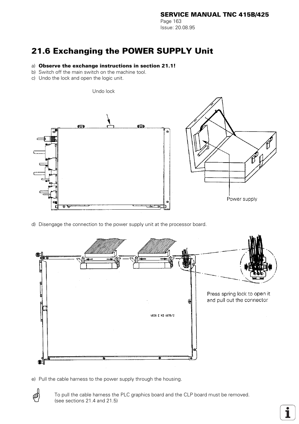 6 exchanging the power supply unit | HEIDENHAIN TNC 415 (259 9x0) Service Manual User Manual | Page 168 / 252