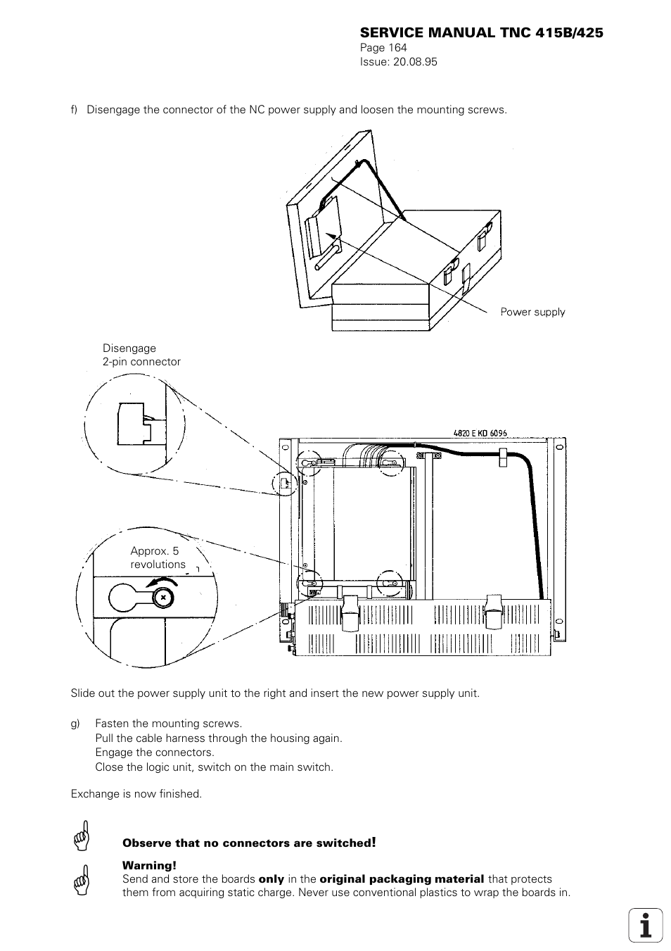 HEIDENHAIN TNC 415 (259 9x0) Service Manual User Manual | Page 169 / 252