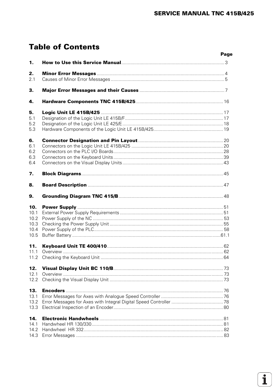 HEIDENHAIN TNC 415 (259 9x0) Service Manual User Manual | Page 4 / 252