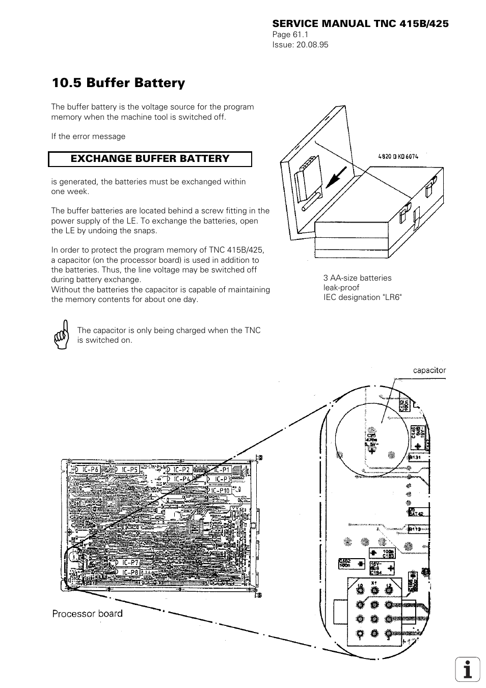 5 buffer battery | HEIDENHAIN TNC 415 (259 9x0) Service Manual User Manual | Page 66 / 252