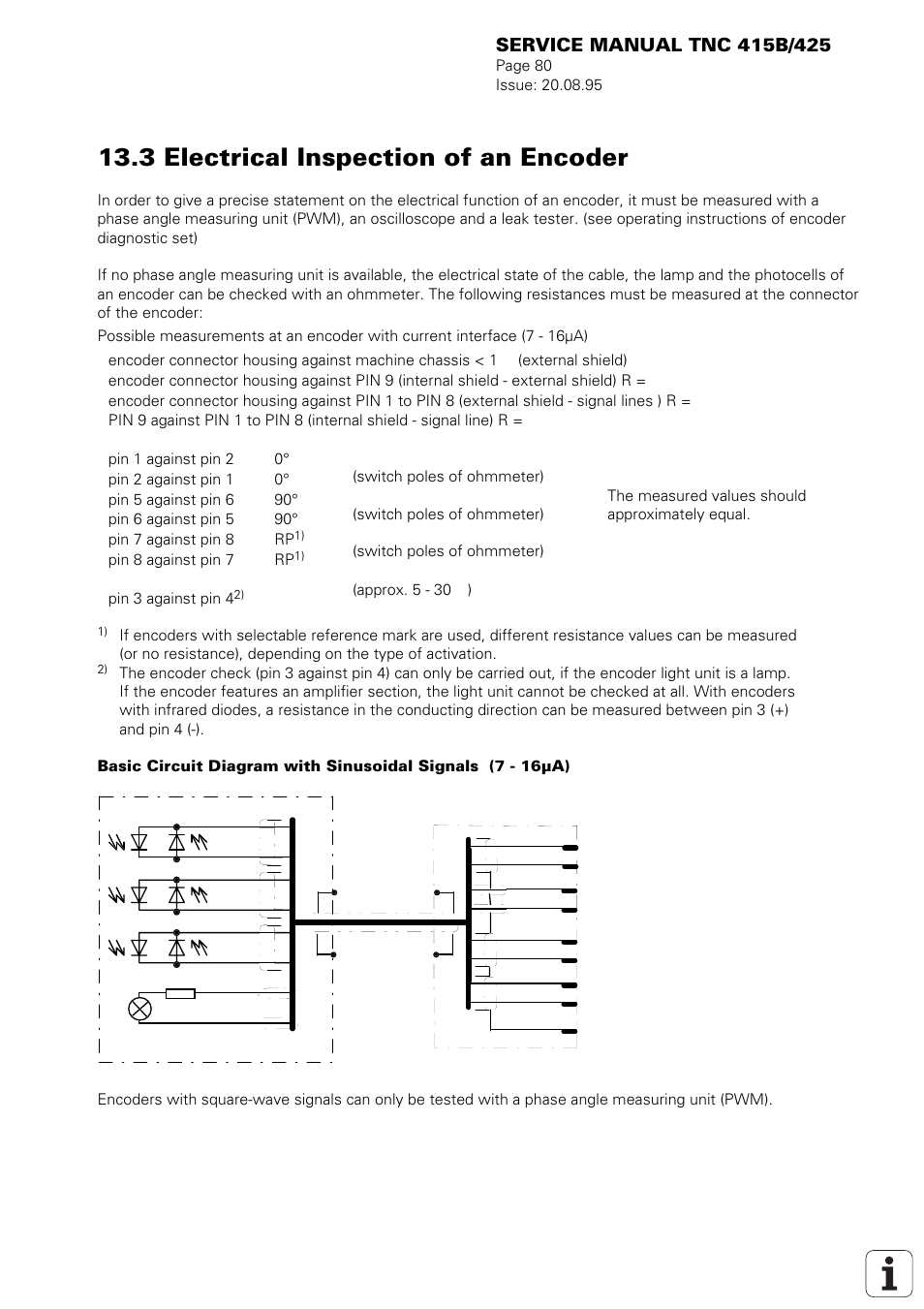 3 electrical inspection of an encoder | HEIDENHAIN TNC 415 (259 9x0) Service Manual User Manual | Page 85 / 252