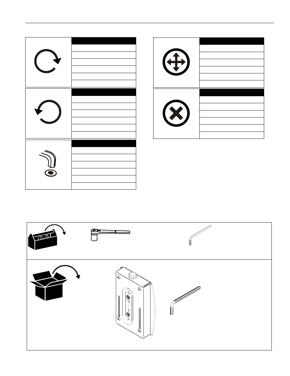 Required tools and included parts | Chief Manufacturing Universal Wall Mounting Bracket OFBU User Manual | Page 3 / 8