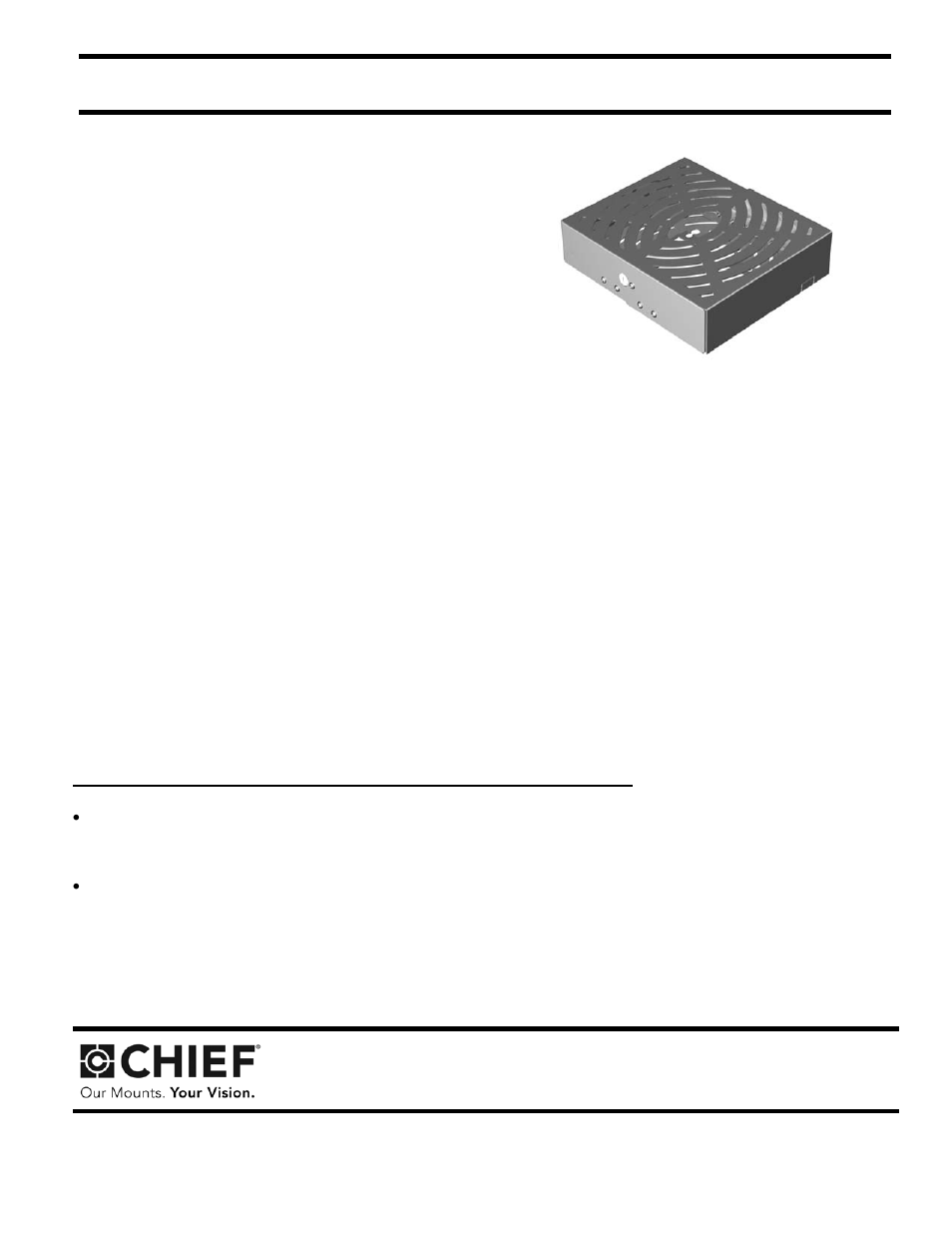 Chief Manufacturing PL-1 User Manual | 8 pages