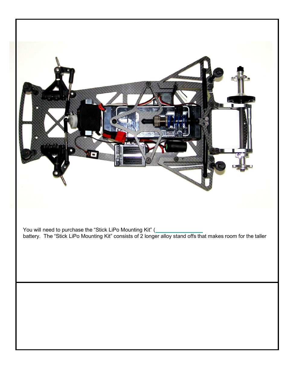 Mounting electronics (stick lipo) | BMI Racing DB10T User Manual | Page 13 / 13