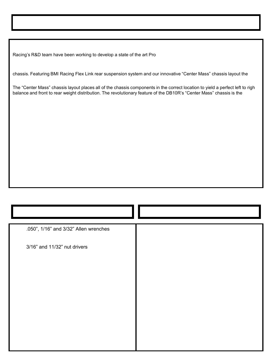 Message from bmi racing | BMI Racing DB10T User Manual | Page 2 / 13