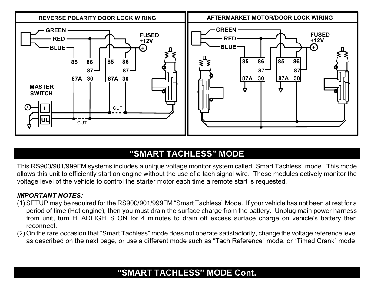 Smart tachless” mode, Smart tachless” mode cont | Crimestopper Security Products RS999 User Manual | Page 10 / 26