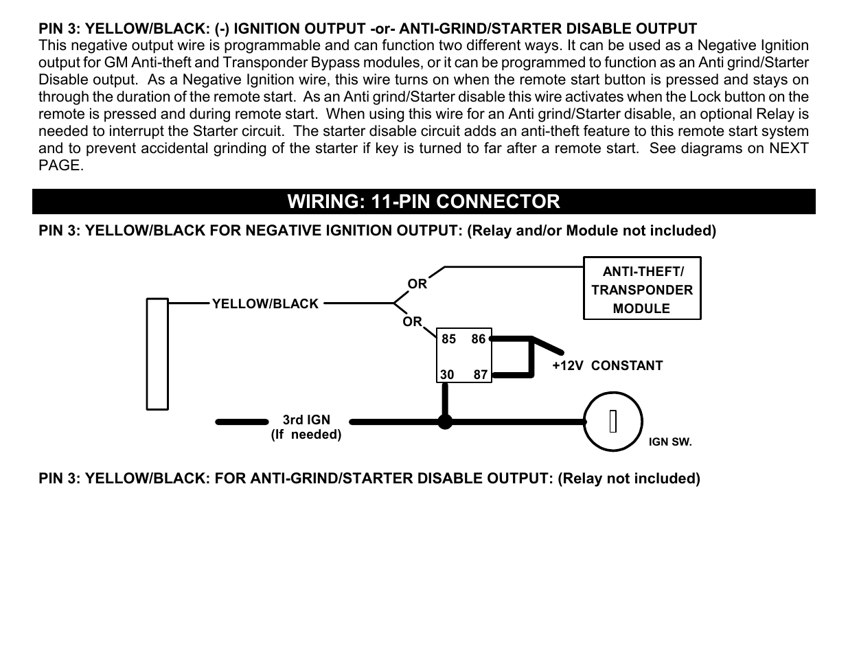 Wiring: 11-pin connector | Crimestopper Security Products RS999 User Manual | Page 4 / 26