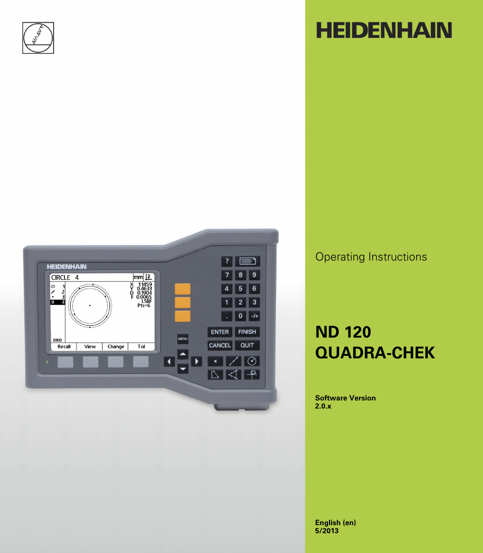 HEIDENHAIN ND 100 User Manual User Manual | 116 pages