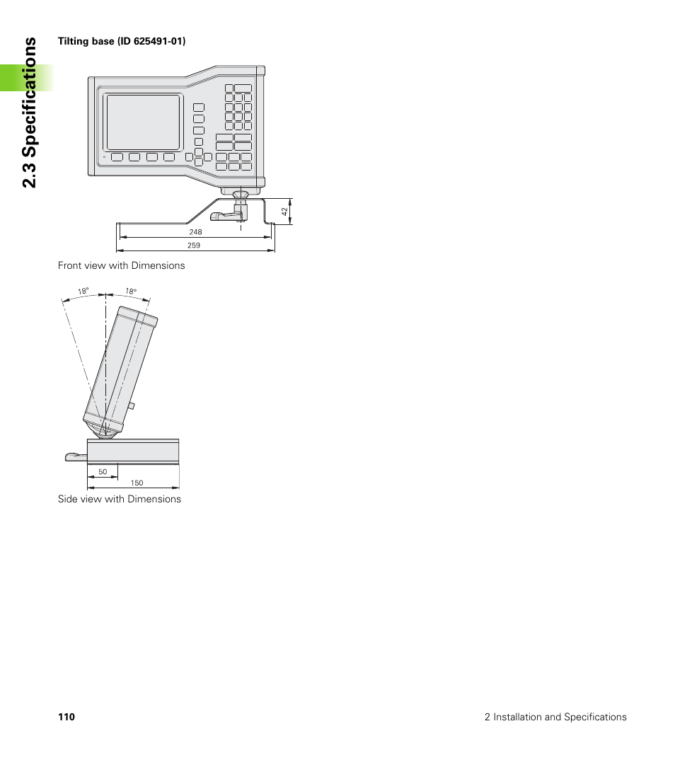 3 specifications | HEIDENHAIN ND 100 User Manual User Manual | Page 110 / 116