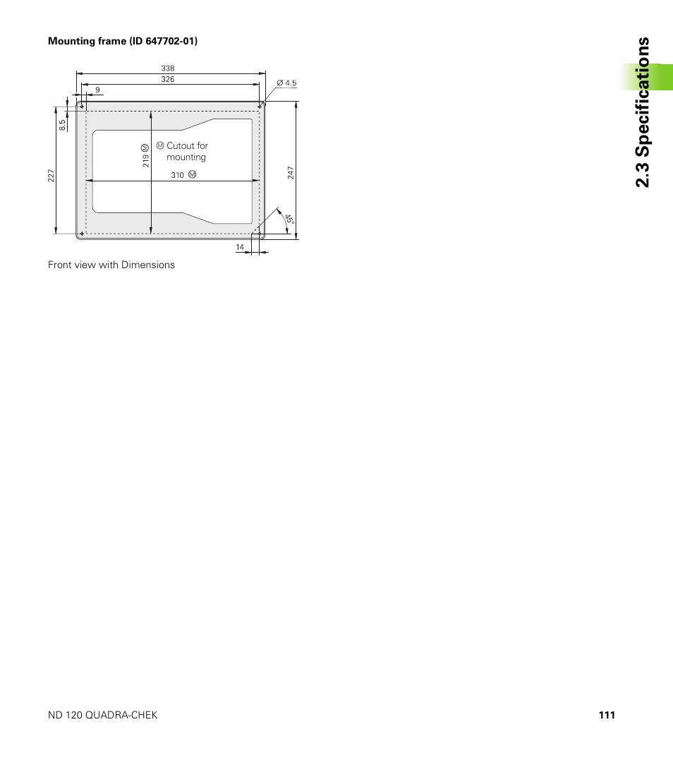 3 specifications | HEIDENHAIN ND 100 User Manual User Manual | Page 111 / 116