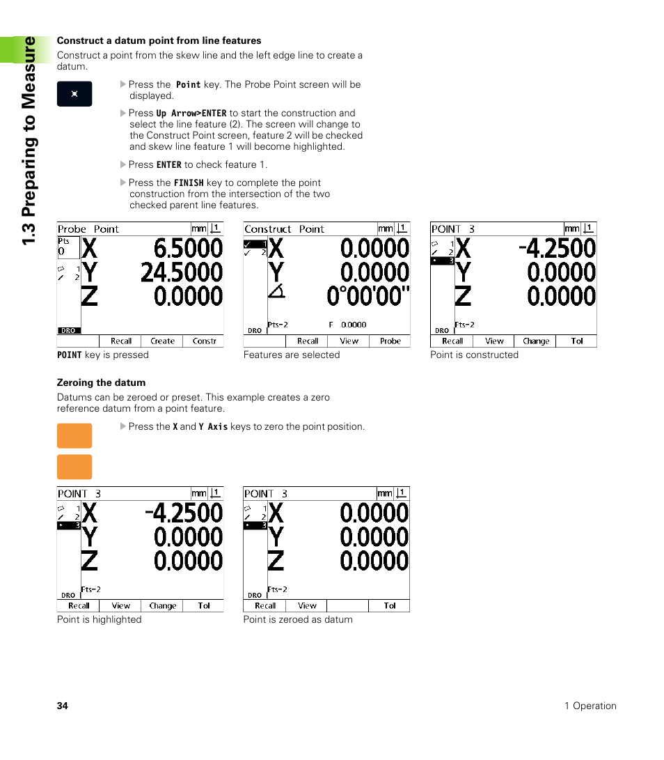 3 pr epar ing t o measur e | HEIDENHAIN ND 100 User Manual User Manual | Page 34 / 116