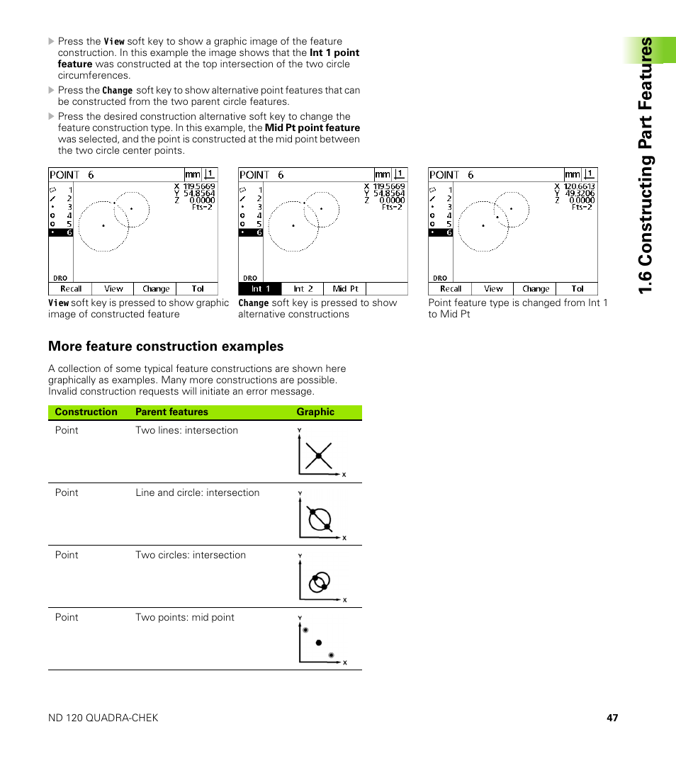 More feature construction examples, 6 constr ucting p a rt f eat ur es | HEIDENHAIN ND 100 User Manual User Manual | Page 47 / 116