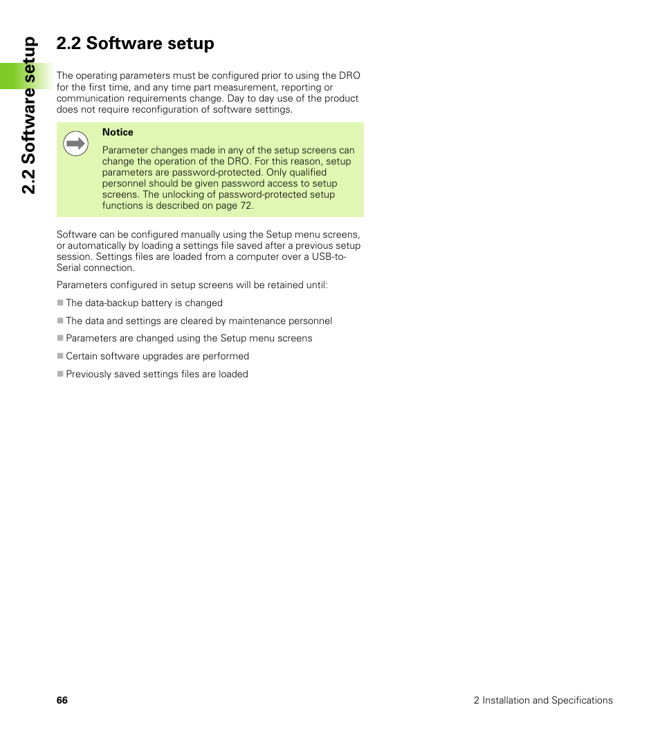 2 software setup, 2 s o ft wa re s e tu p 2.2 software setup | HEIDENHAIN ND 100 User Manual User Manual | Page 66 / 116