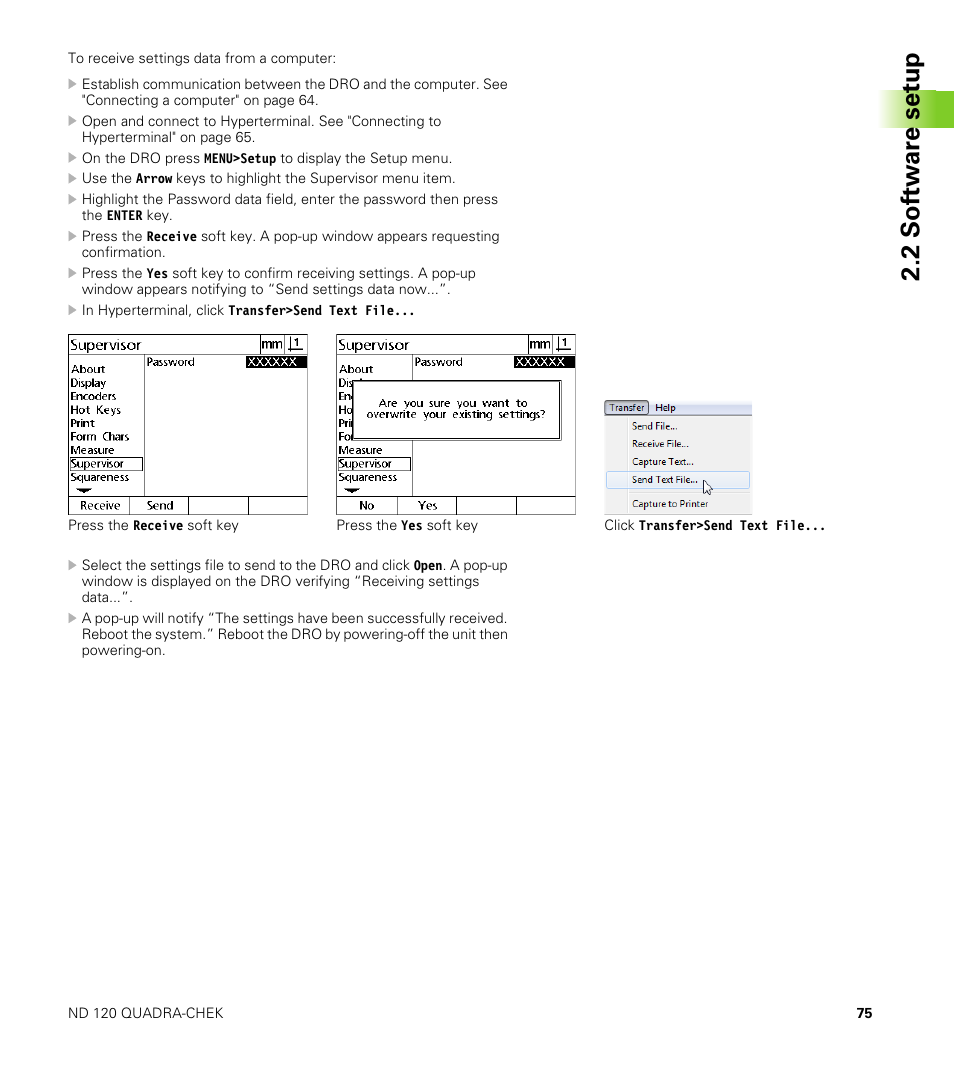 2 s o ft wa re s e tu p | HEIDENHAIN ND 100 User Manual User Manual | Page 75 / 116