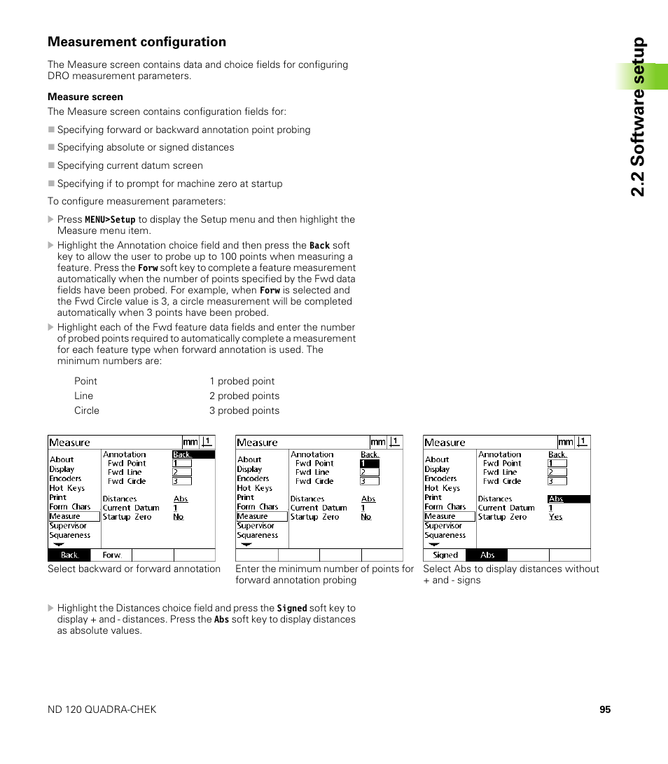 Measurement configuration, Measure screen, 2 s o ft wa re s e tu p | HEIDENHAIN ND 100 User Manual User Manual | Page 95 / 116