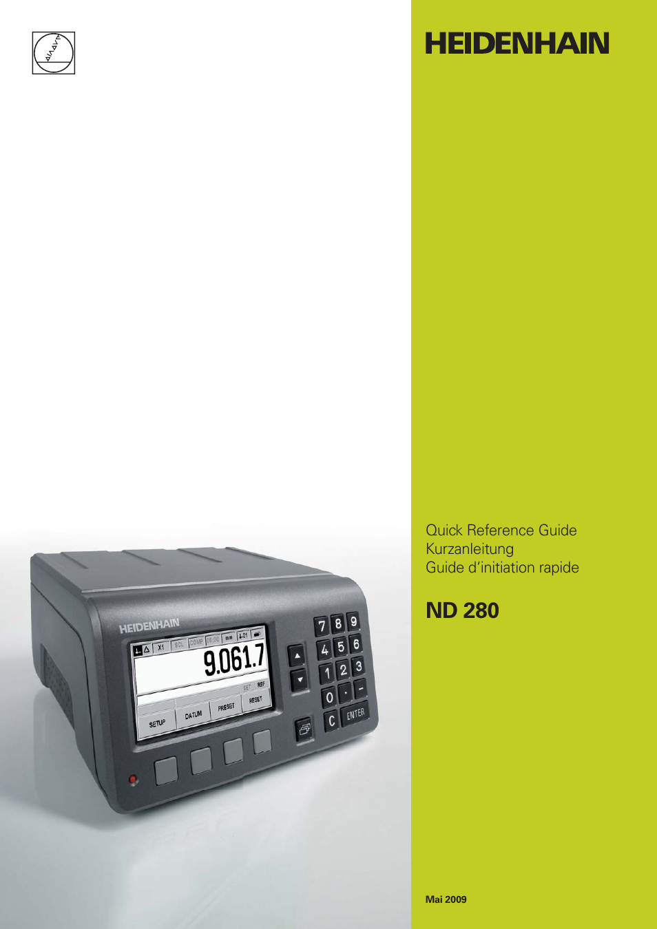 HEIDENHAIN ND 280 Quick Start User Manual | 12 pages