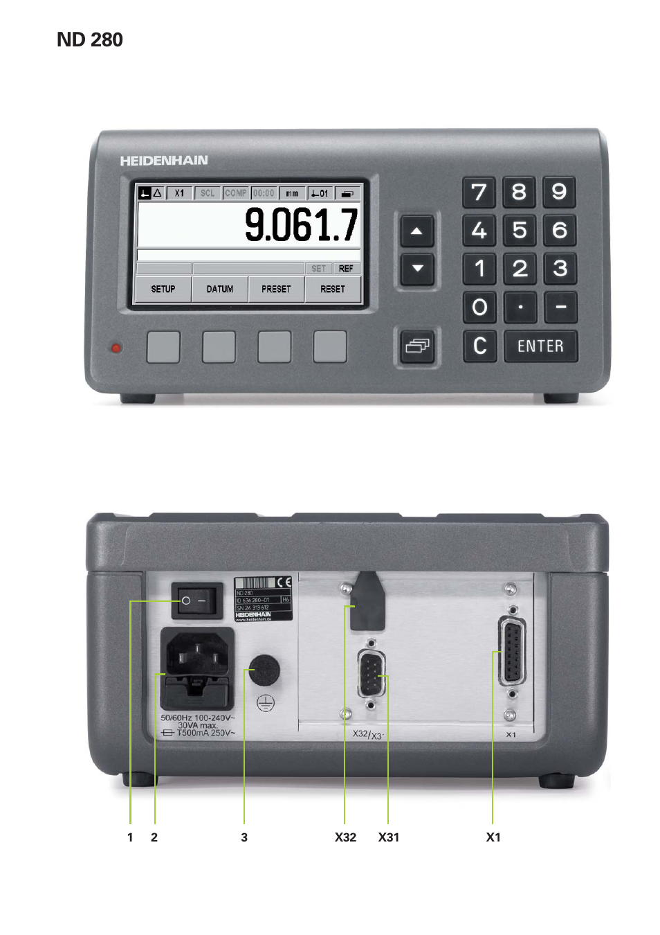 Nd 280 | HEIDENHAIN ND 280 Quick Start User Manual | Page 3 / 12