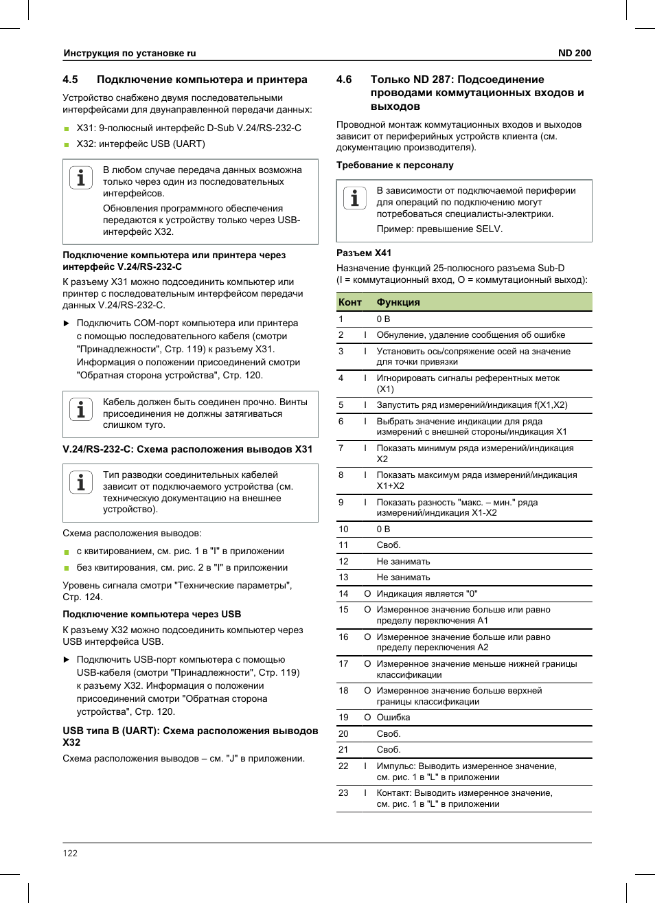 5 подключение компьютера и принтера | HEIDENHAIN ND 200 User Manual | Page 120 / 156