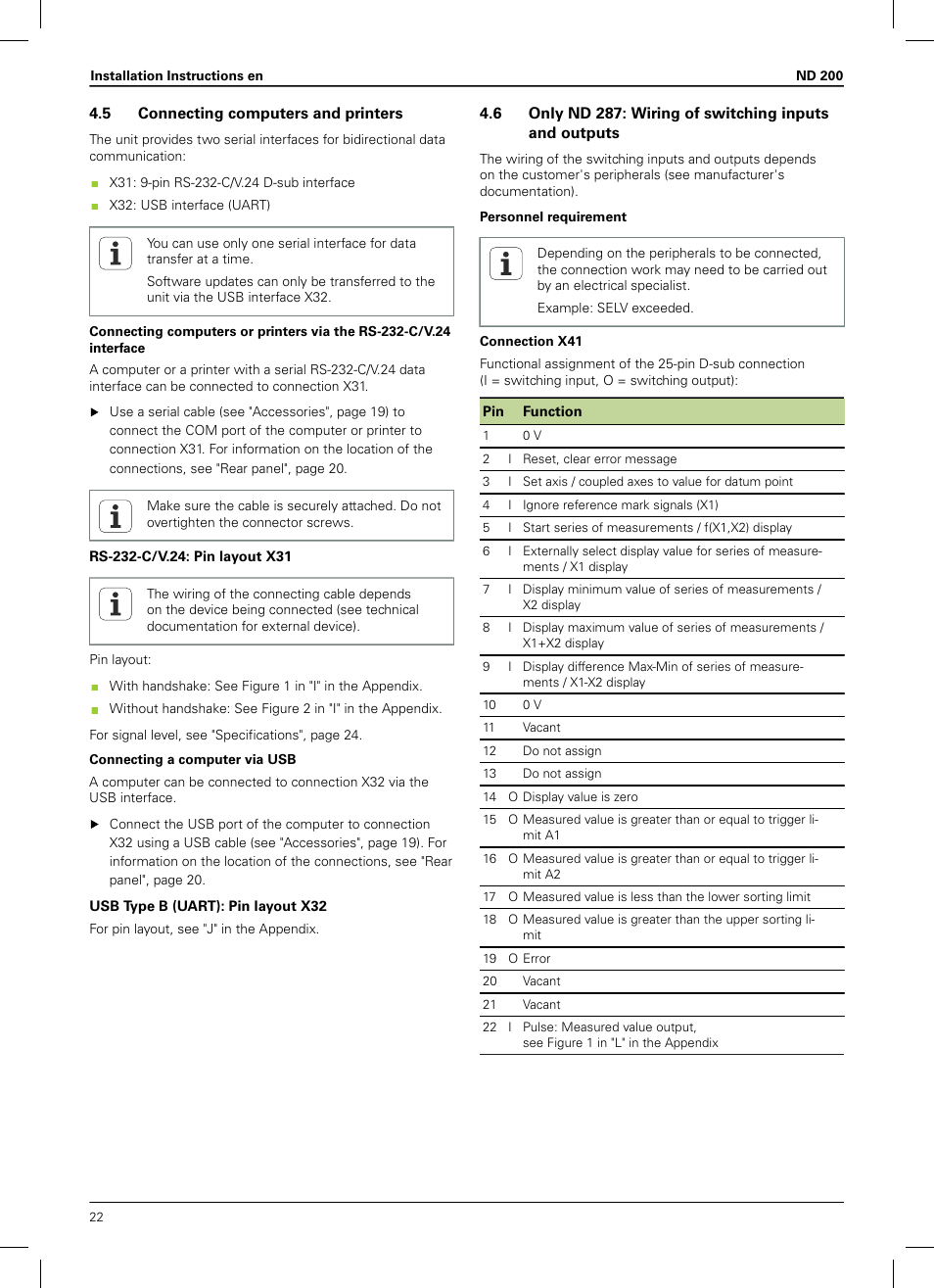 5 connecting computers and printers | HEIDENHAIN ND 200 User Manual | Page 20 / 156