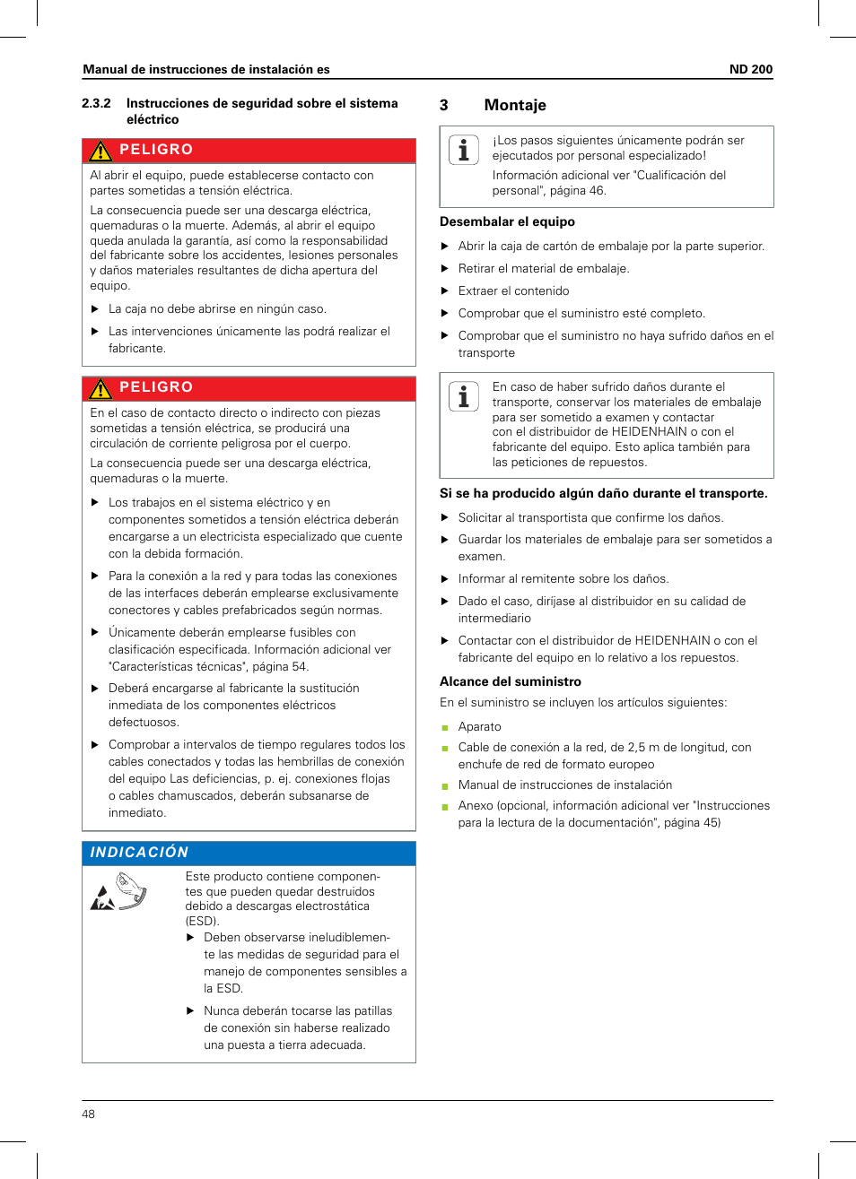 3 montaje, 3montaje | HEIDENHAIN ND 200 User Manual | Page 46 / 156