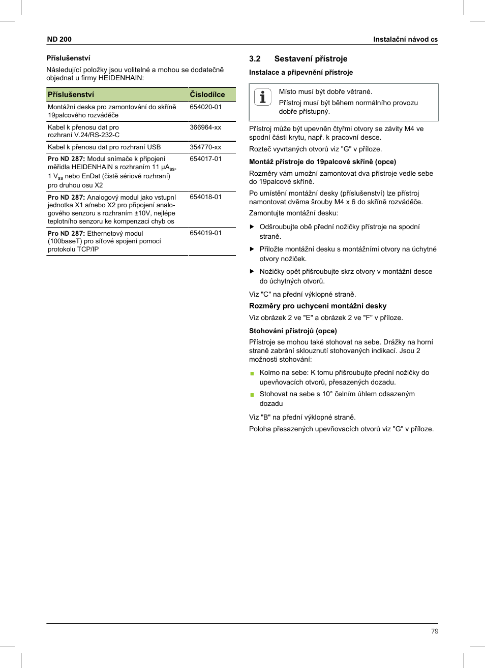 2 sestavení přístroje | HEIDENHAIN ND 200 User Manual | Page 77 / 156