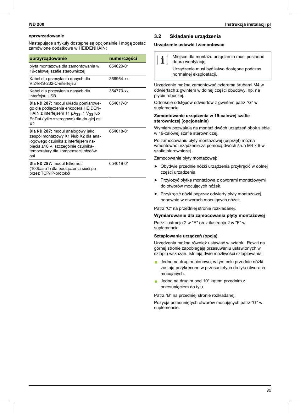 2 składanie urządzenia | HEIDENHAIN ND 200 User Manual | Page 97 / 156