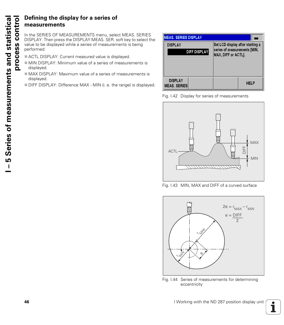 Defining the display for a series of measurements | HEIDENHAIN ND 287 User Manual User Manual | Page 46 / 147