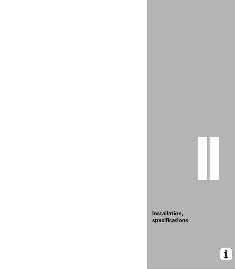Installation, specifications, Ii installation, specifications | HEIDENHAIN ND 287 User Manual User Manual | Page 63 / 147