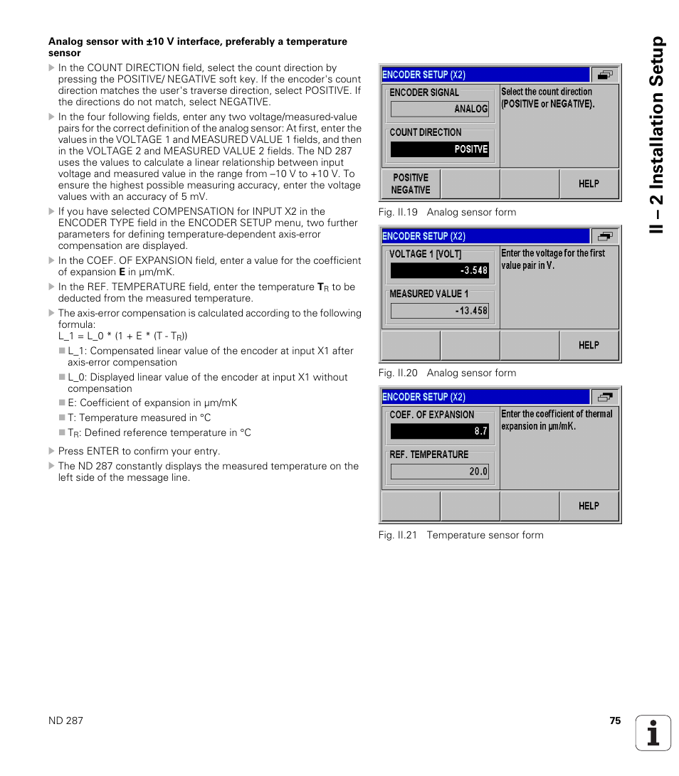 Ii – 2 installation set u p | HEIDENHAIN ND 287 User Manual User Manual | Page 75 / 147
