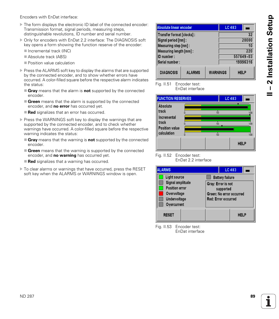 Ii – 2 installation set u p | HEIDENHAIN ND 287 User Manual User Manual | Page 89 / 147