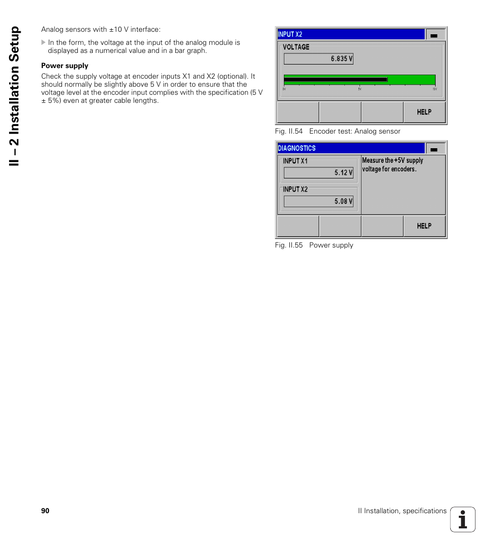 Power supply, Ii – 2 installation set u p | HEIDENHAIN ND 287 User Manual User Manual | Page 90 / 147