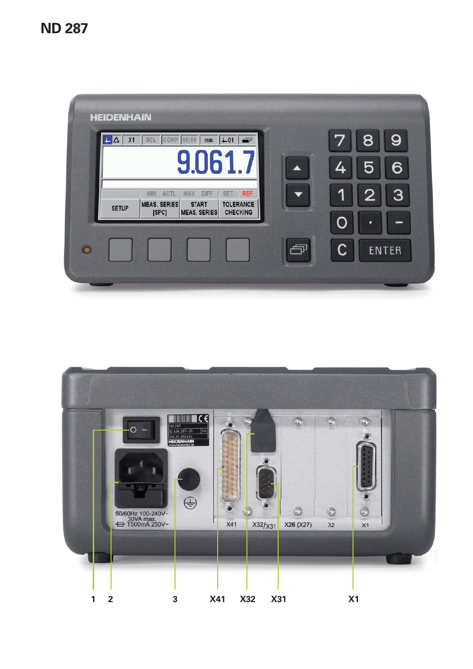 Nd 287 | HEIDENHAIN ND 287 Quick Start User Manual | Page 3 / 26