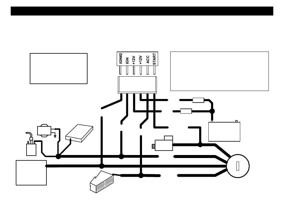 Wiring: 6-pin high-current connector, Ign acc, Ign 2 acc 2 | Start 2 | Crimestopper Security Products EZ-95FM User Manual | Page 14 / 32