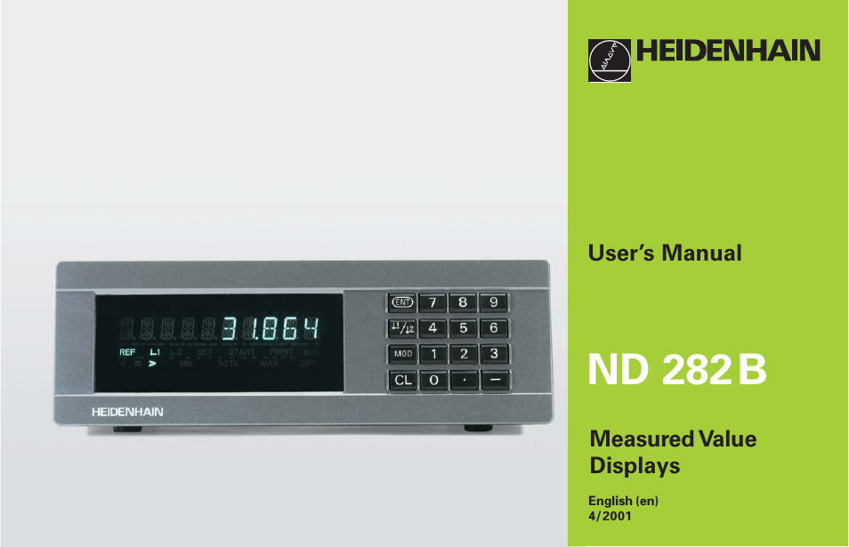 HEIDENHAIN ND 282 B User Manual | 39 pages
