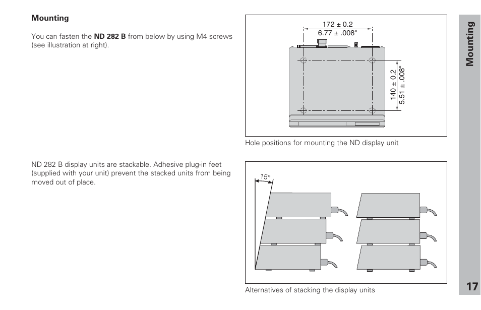 Mounting | HEIDENHAIN ND 282 B User Manual | Page 17 / 39
