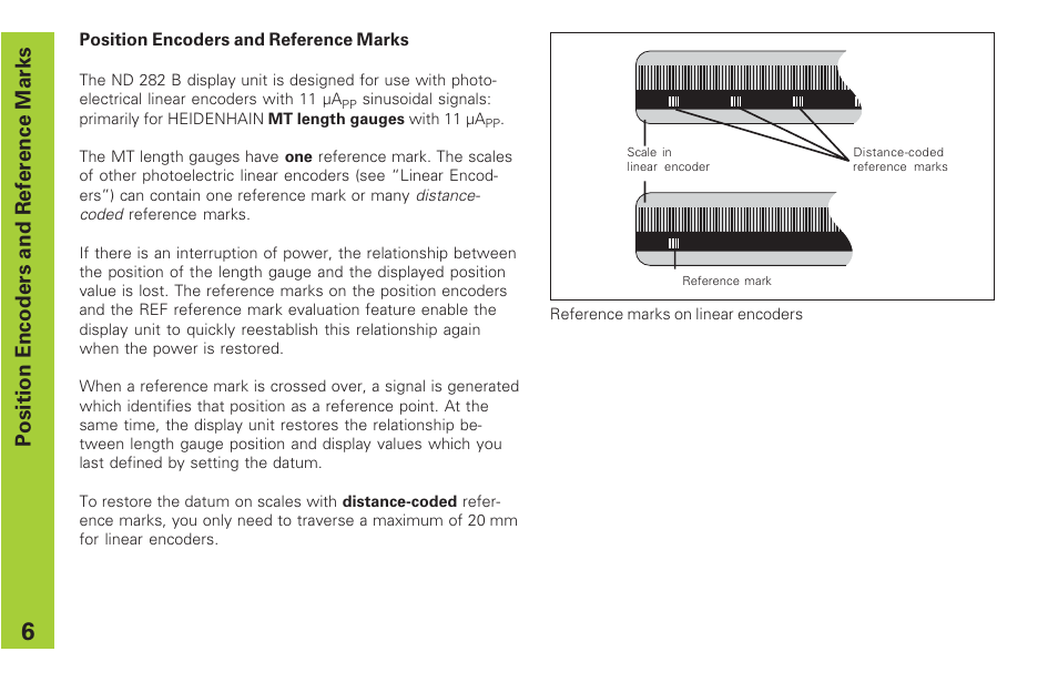 Encoders and reference marks, Position encoders and reference marks | HEIDENHAIN ND 282 B User Manual | Page 6 / 39