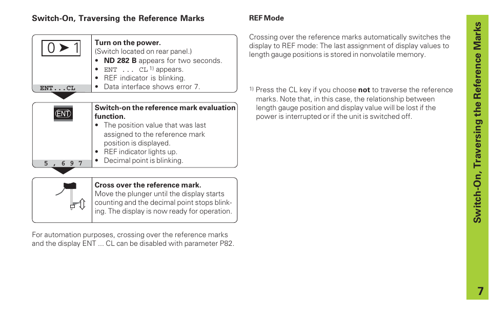 Switch-on, traversing the reference marks | HEIDENHAIN ND 282 B User Manual | Page 7 / 39