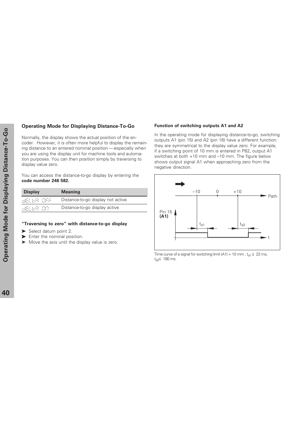 Distance-to-go mode, Operating mode for displaying distance-to-go | HEIDENHAIN NPD 281 v.3 User Manual | Page 40 / 44